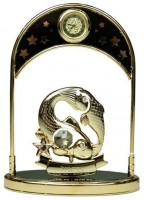 Фигурка декоративная с часами Crystocraft "Звездный голос - Рыбы"
